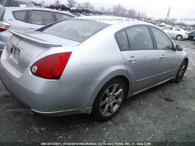 1N4BA41E28C833161 - 2008 NISSAN MAXIMA SE/SL SILVER photo 4