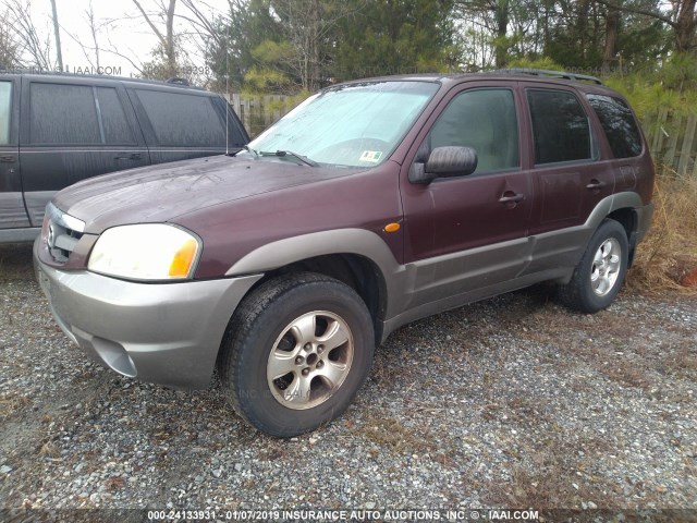 4F2YU08122KM54603 - 2002 MAZDA TRIBUTE LX/ES PURPLE photo 2