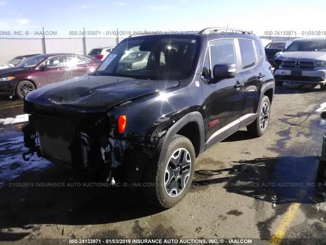 ZACCJBCB6HPF89922 - 2017 JEEP RENEGADE TRAILHAWK BLACK photo 2