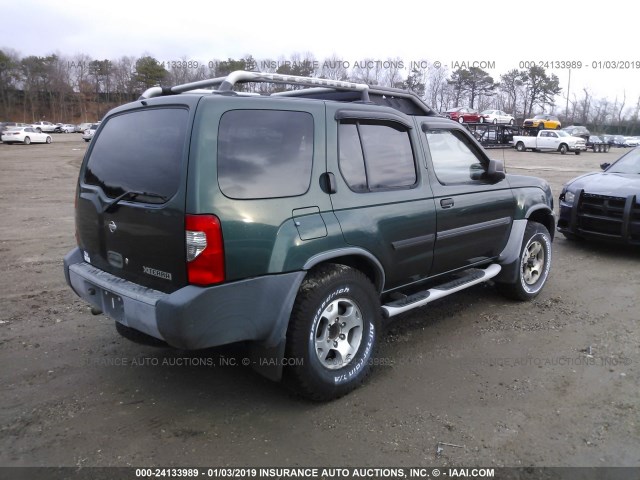 5N1ED28Y61C571553 - 2001 NISSAN XTERRA XE/SE GREEN photo 4