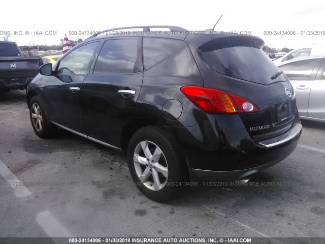 JN8AZ18UX9W029415 - 2009 NISSAN MURANO S/SL BLACK photo 3