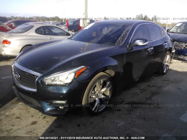 JN1BY1AR3FM560622 - 2015 INFINITI Q70 3.7 BLUE photo 2