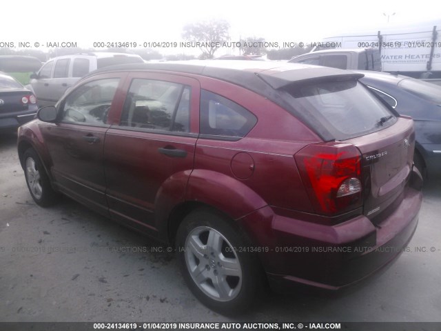 1B3HB48B77D167373 - 2007 DODGE CALIBER SXT RED photo 3