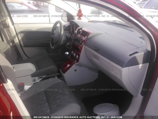 1B3HB48B77D167373 - 2007 DODGE CALIBER SXT RED photo 5