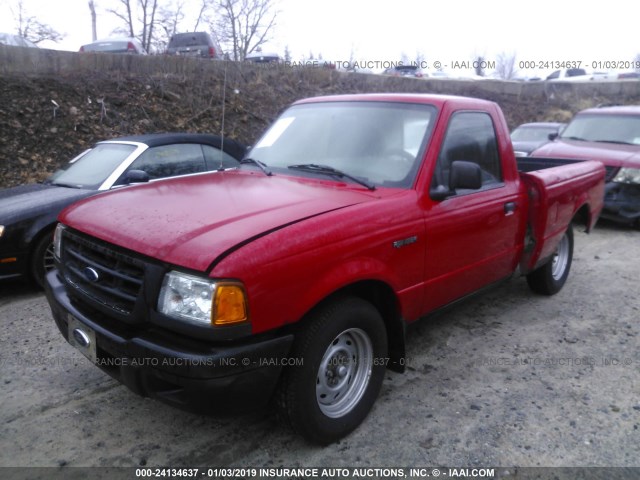 1FTYR10D12TA65006 - 2002 FORD RANGER RED photo 2