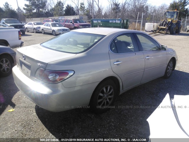 JTHBA30G440008420 - 2004 LEXUS ES 330 BEIGE photo 4