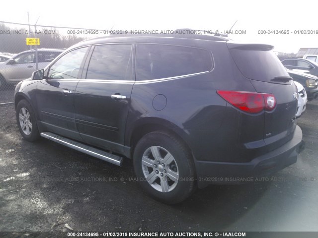 1GNKVJED8CJ163755 - 2012 CHEVROLET TRAVERSE LT BLACK photo 3