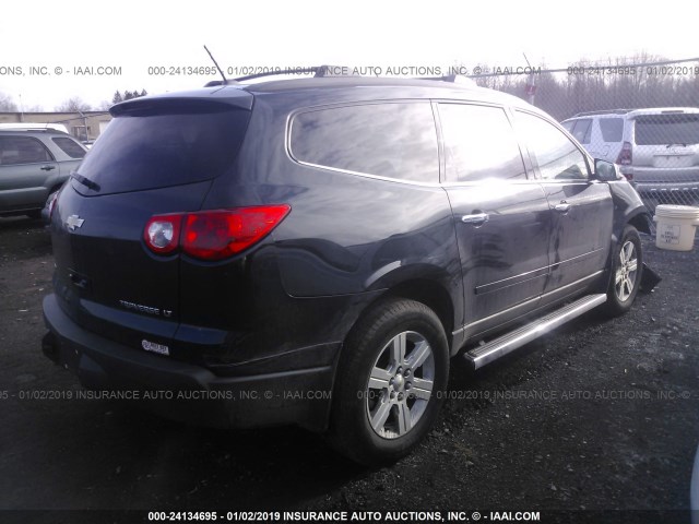 1GNKVJED8CJ163755 - 2012 CHEVROLET TRAVERSE LT BLACK photo 4