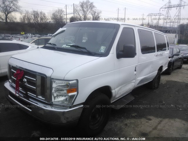 1FBSS3BL0BDB29481 - 2011 FORD ECONOLINE E350 SUPER DUTY WAGON WHITE photo 2