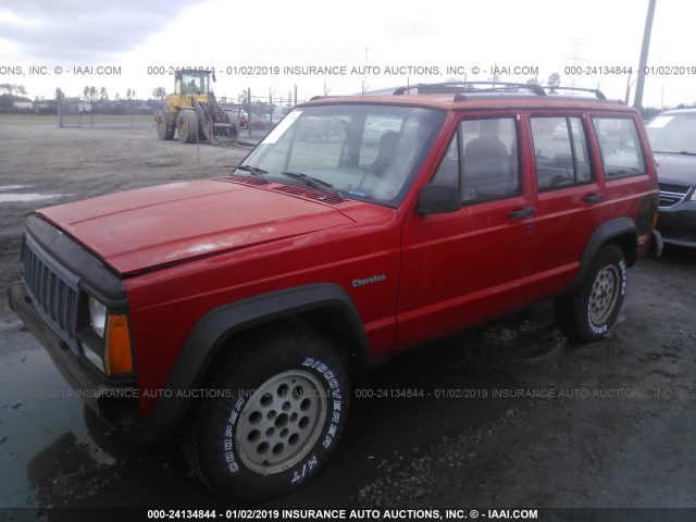 1J4FJ28SXSL511381 - 1995 JEEP CHEROKEE SE RED photo 2