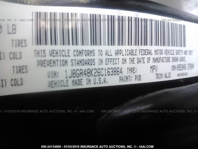1J8GR48K26C163864 - 2006 JEEP GRAND CHEROKEE LAREDO/COLUMBIA/FREEDOM 黑色 照片 9