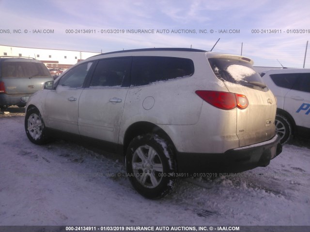 1GNKVJED4CJ117825 - 2012 CHEVROLET TRAVERSE LT WHITE photo 3