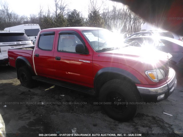 5TEGN92N23Z236666 - 2003 TOYOTA TACOMA DOUBLE CAB PRERUNNER RED photo 1