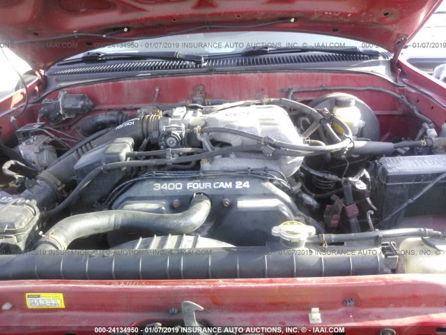 5TEGN92N23Z236666 - 2003 TOYOTA TACOMA DOUBLE CAB PRERUNNER RED photo 10