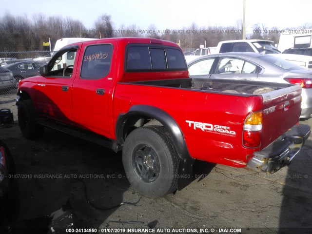 5TEGN92N23Z236666 - 2003 TOYOTA TACOMA DOUBLE CAB PRERUNNER RED photo 3