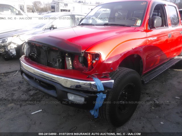 5TEGN92N23Z236666 - 2003 TOYOTA TACOMA DOUBLE CAB PRERUNNER RED photo 6