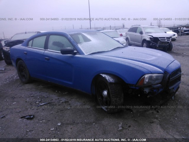 2C3CDXAT5CH224890 - 2012 DODGE CHARGER POLICE BLUE photo 1