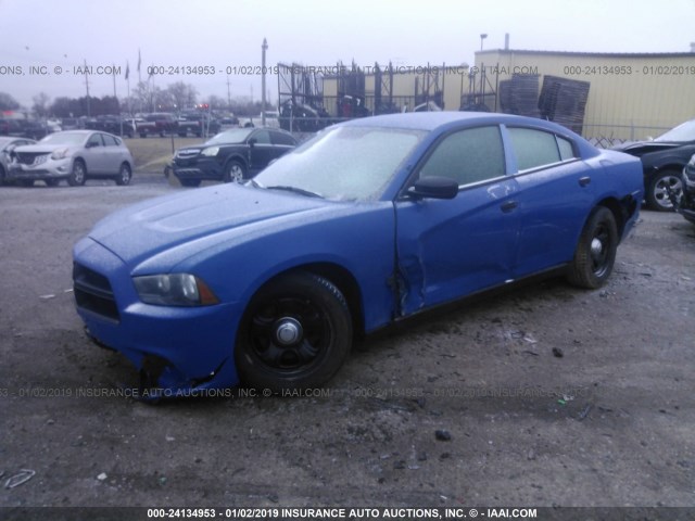 2C3CDXAT5CH224890 - 2012 DODGE CHARGER POLICE BLUE photo 2