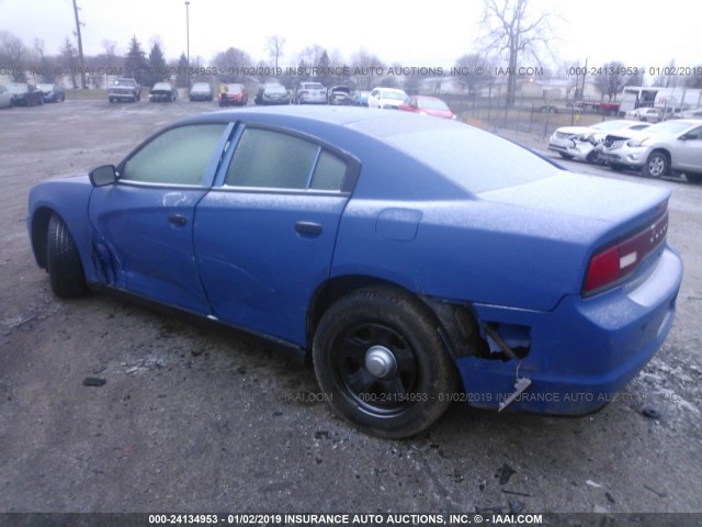 2C3CDXAT5CH224890 - 2012 DODGE CHARGER POLICE BLUE photo 3