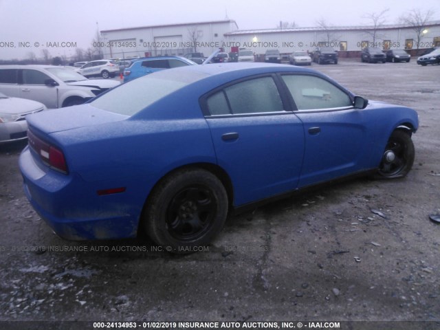2C3CDXAT5CH224890 - 2012 DODGE CHARGER POLICE BLUE photo 4