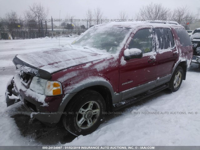 1FMDU73K42ZC90250 - 2002 FORD EXPLORER XLT RED photo 2