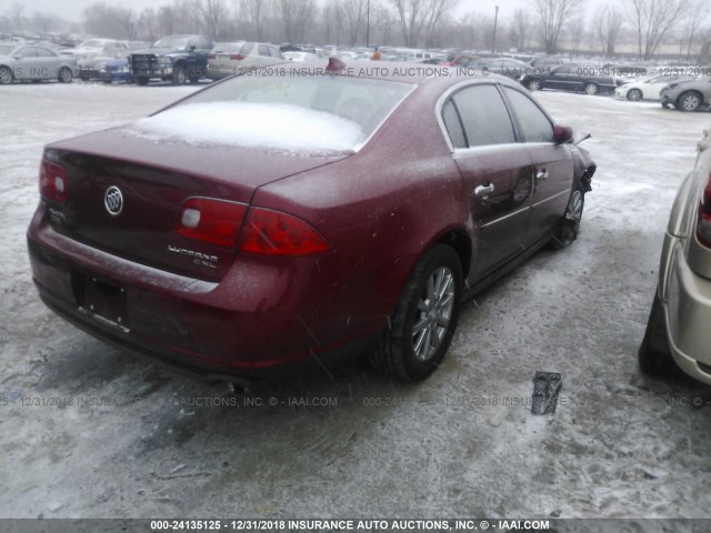 1G4HJ5EM3BU109844 - 2011 BUICK LUCERNE CXL RED photo 4