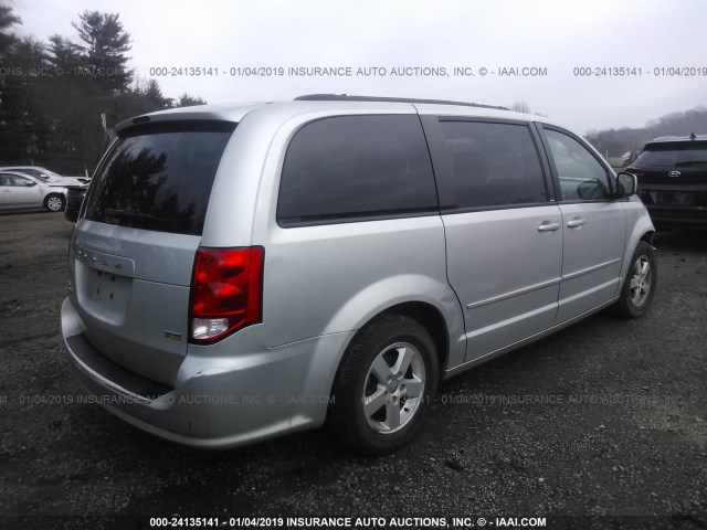 2C4RDGCG6CR318471 - 2012 DODGE GRAND CARAVAN SXT SILVER photo 4