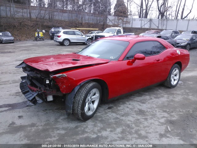 2C3CDYAG8EH179925 - 2014 DODGE CHALLENGER SXT RED photo 2