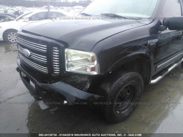 1FMNU43S65EA74138 - 2005 FORD EXCURSION LIMITED BLACK photo 6