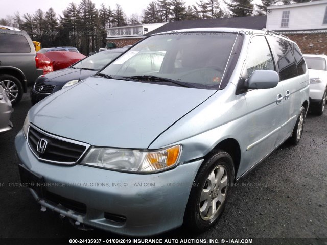 5FNRL18014B036005 - 2004 HONDA ODYSSEY EXL Light Blue photo 2