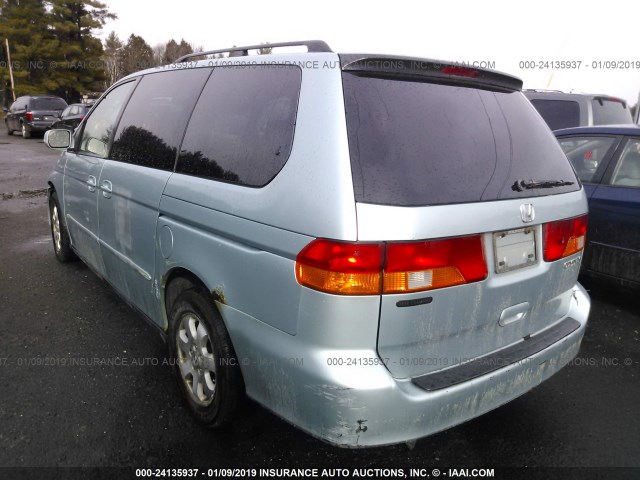 5FNRL18014B036005 - 2004 HONDA ODYSSEY EXL Light Blue photo 3