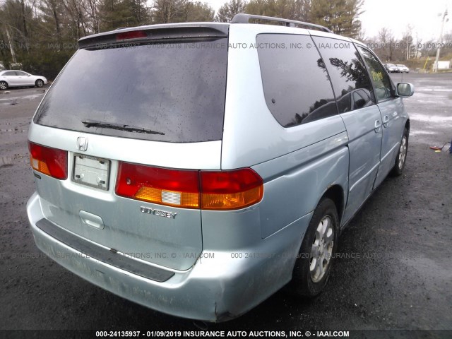 5FNRL18014B036005 - 2004 HONDA ODYSSEY EXL Light Blue photo 4