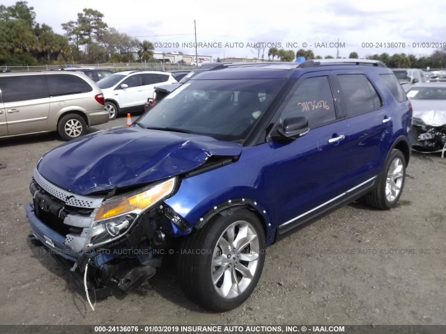 1FM5K7D83EGC20459 - 2014 FORD EXPLORER XLT BLUE photo 2