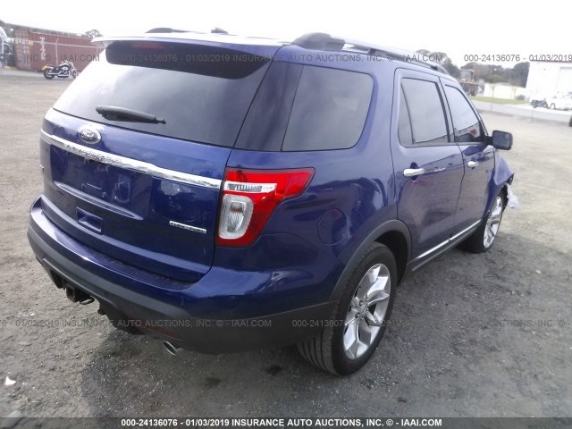 1FM5K7D83EGC20459 - 2014 FORD EXPLORER XLT BLUE photo 4