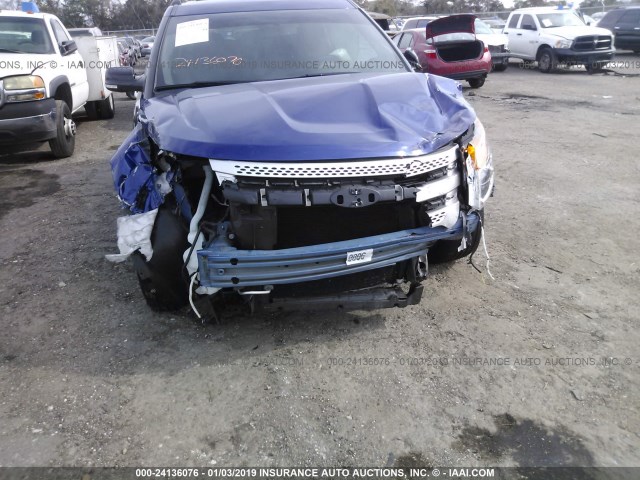 1FM5K7D83EGC20459 - 2014 FORD EXPLORER XLT BLUE photo 6