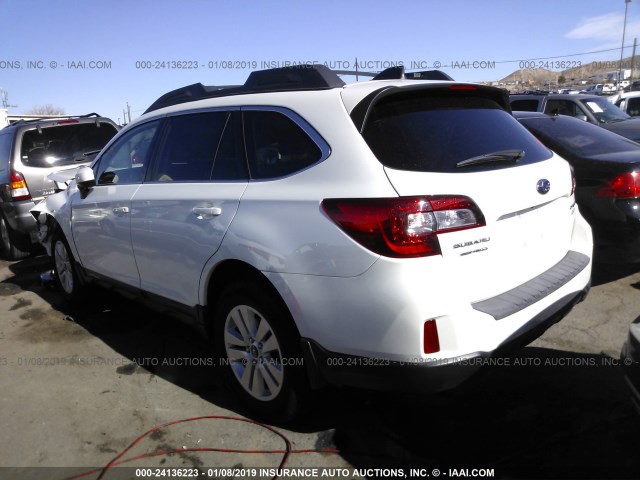 4S4BSACC3H3316853 - 2017 SUBARU OUTBACK 2.5I PREMIUM WHITE photo 3