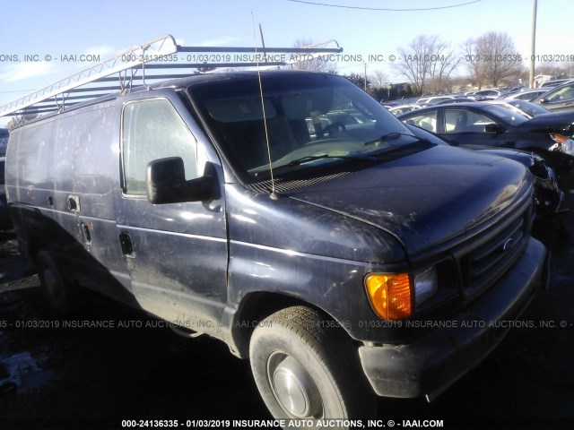 1FTSE34L33HC07410 - 2003 FORD ECONOLINE E350 SUPER DUTY VAN BLUE photo 1