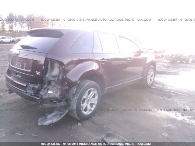 2FMDK4JC8CBA41857 - 2012 FORD EDGE SEL PURPLE photo 4