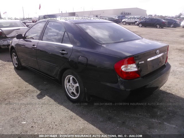 JTDBE32K620119362 - 2002 TOYOTA CAMRY LE/XLE/SE BLACK photo 3