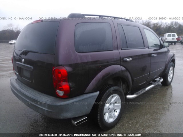 1D4HB38N24F232362 - 2004 DODGE DURANGO ST PURPLE photo 4