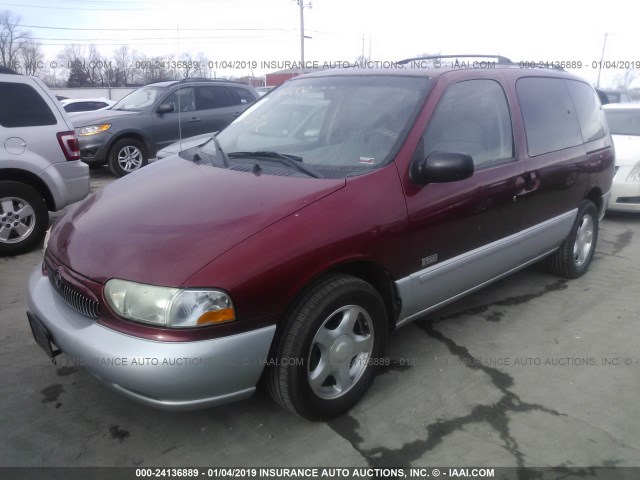 4M2XV12T5YDJ31615 - 2000 MERCURY VILLAGER SPORT MAROON photo 2