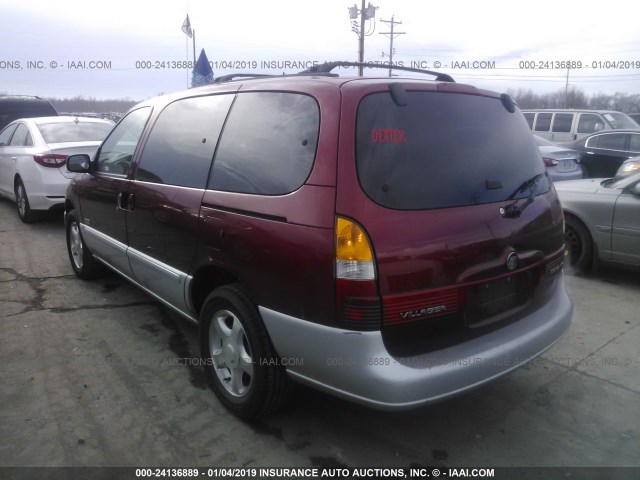 4M2XV12T5YDJ31615 - 2000 MERCURY VILLAGER SPORT MAROON photo 3