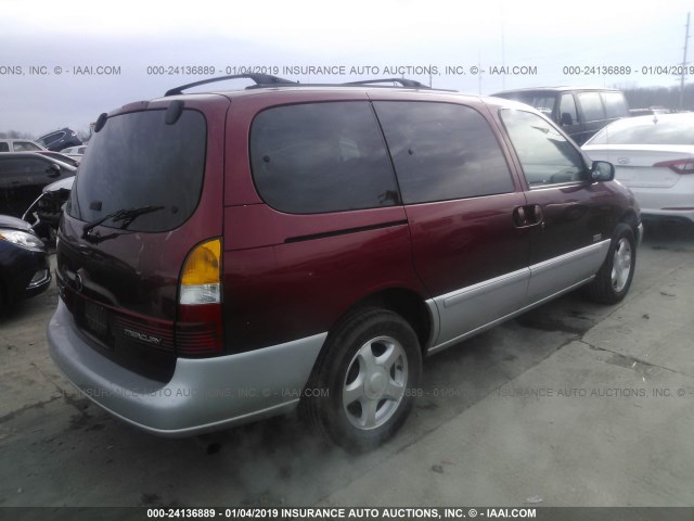 4M2XV12T5YDJ31615 - 2000 MERCURY VILLAGER SPORT MAROON photo 4