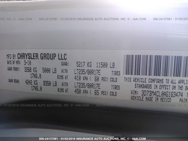 3D73M4CL0AG163474 - 2010 DODGE RAM 3500 Unknown photo 9