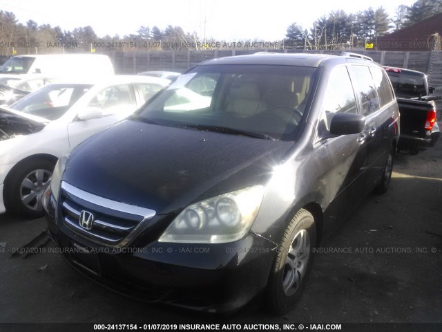 5FNRL38777B011820 - 2007 HONDA ODYSSEY EXL BLACK photo 2