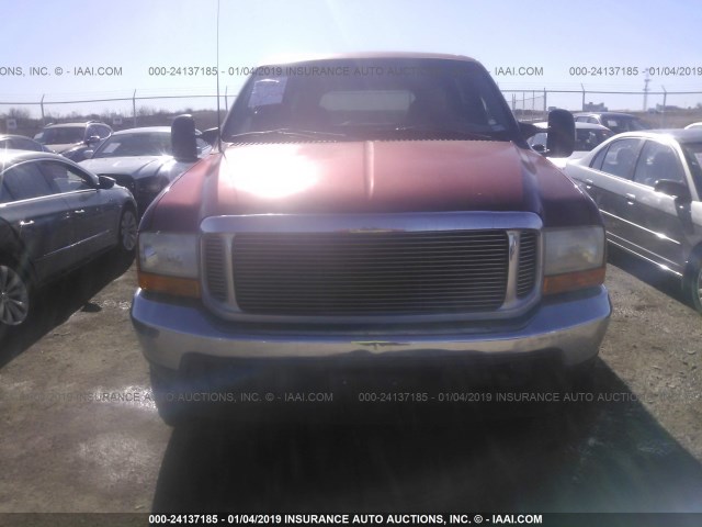 1FMNU41S6YEB00292 - 2000 FORD EXCURSION XLT RED photo 6