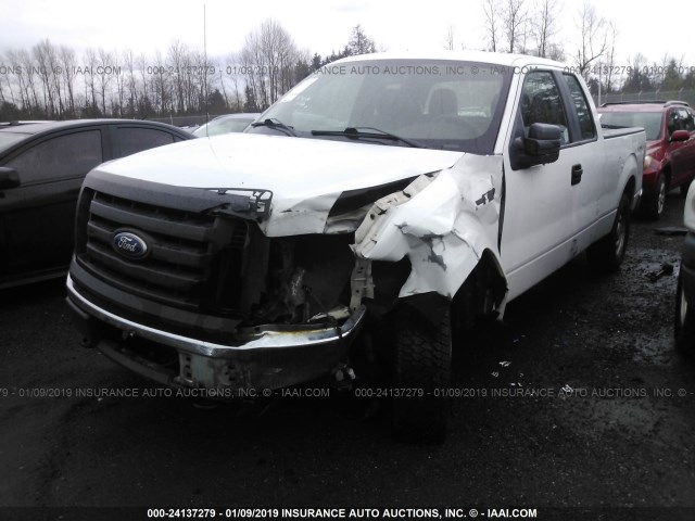 1FTEX1EW7AFA16246 - 2010 FORD F150 SUPER CAB WHITE photo 2