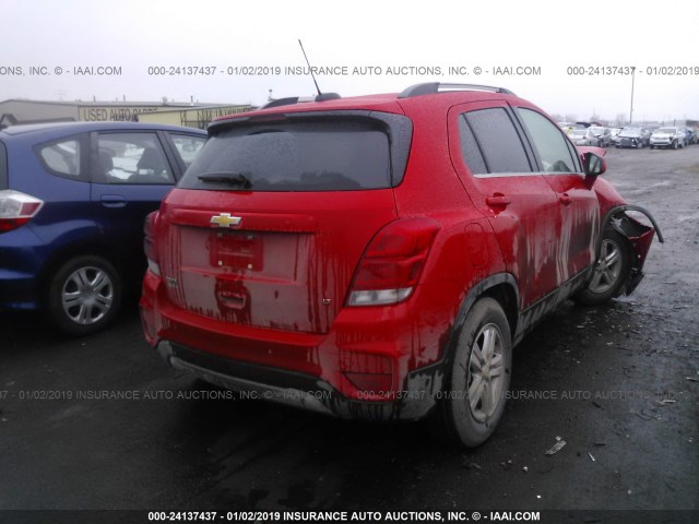 3GNCJLSB9JL210845 - 2018 CHEVROLET TRAX 1LT RED photo 4