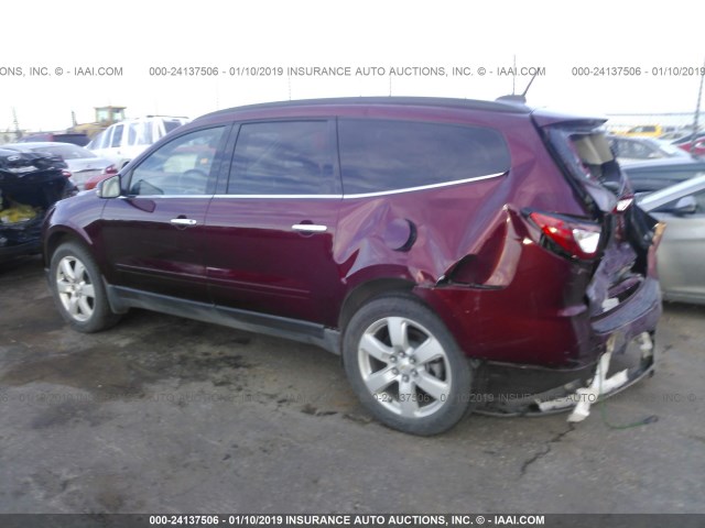 1GNKRGKD2HJ127496 - 2017 CHEVROLET TRAVERSE LT RED photo 3