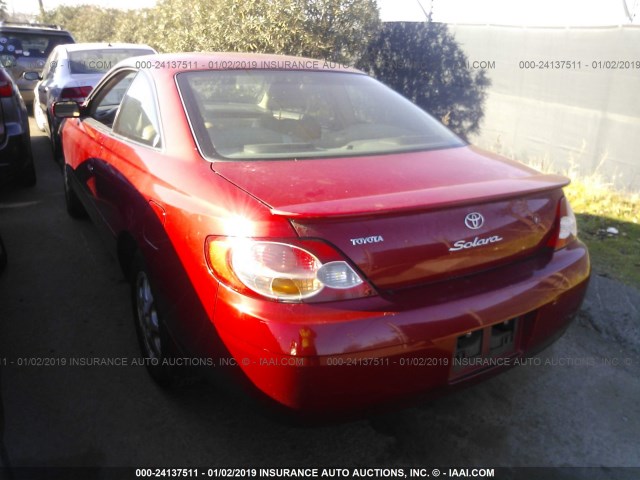 2T1CE22PX2C017448 - 2002 TOYOTA CAMRY SOLARA SE RED photo 3